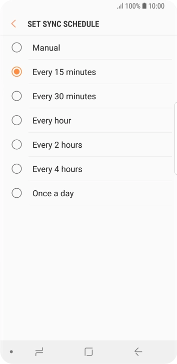 Press the required setting. Press the required setting.