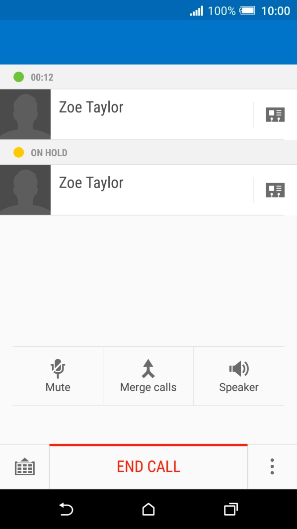 Press the call on hold to activate it.