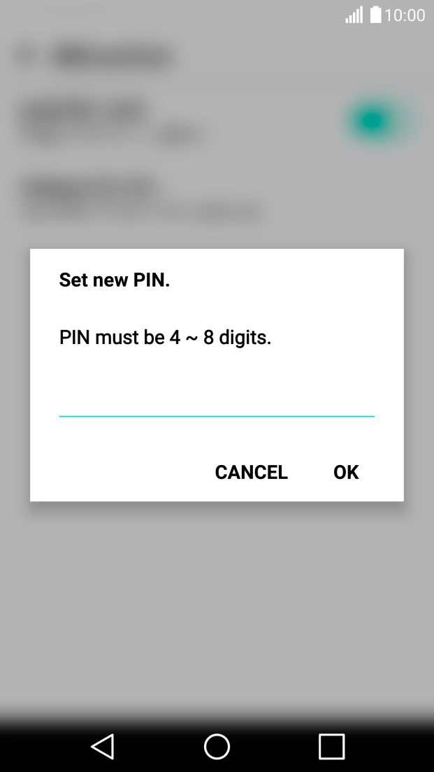 Key in a new four-digit PIN and press OK.