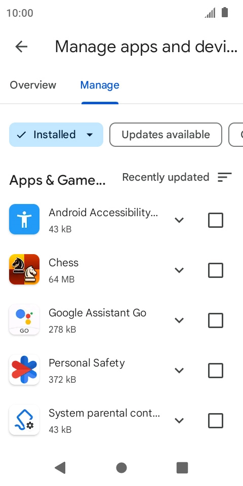 Press the required app.