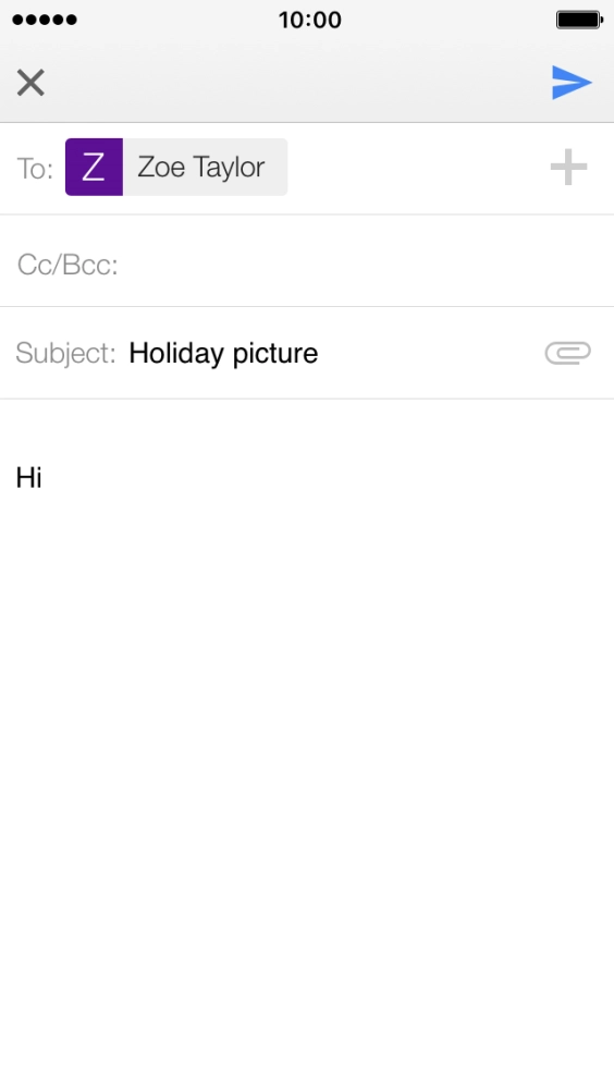 Press the send icon. Press the send icon.