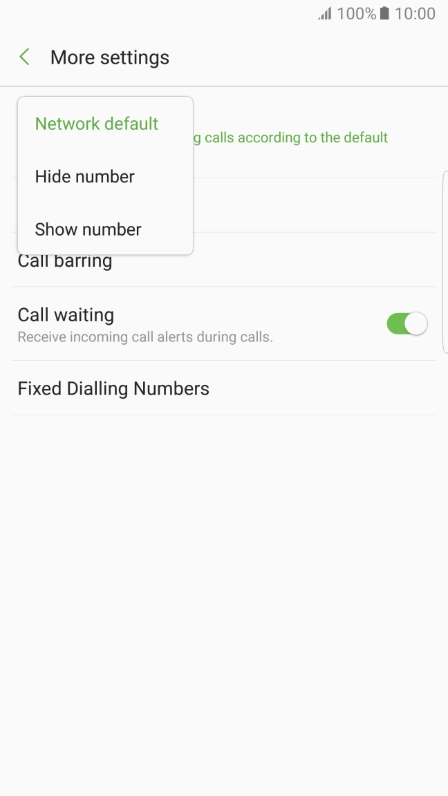 Press Show number to turn on caller identification.