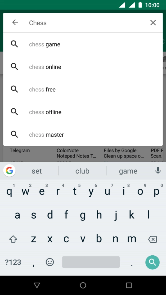 Key in the name or subject of the required app and press the search icon.