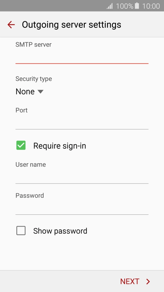 Press the field below 
