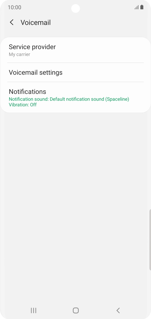 Press Voicemail settings.
