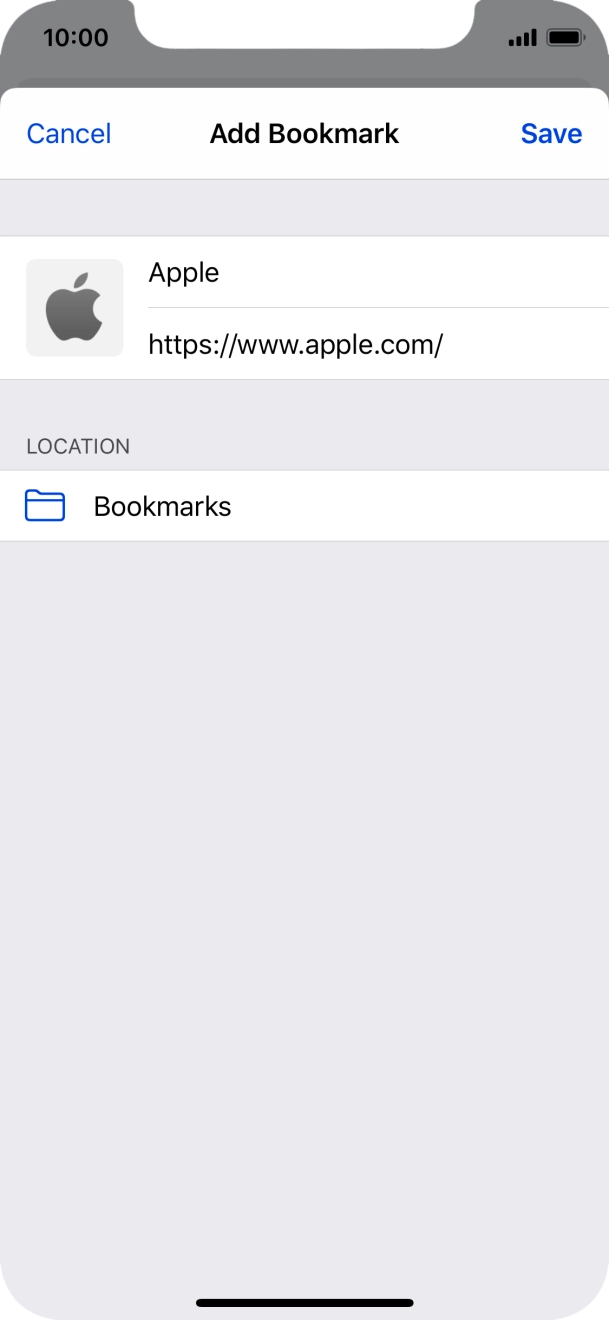 Key in the required name of the bookmark and press Save.