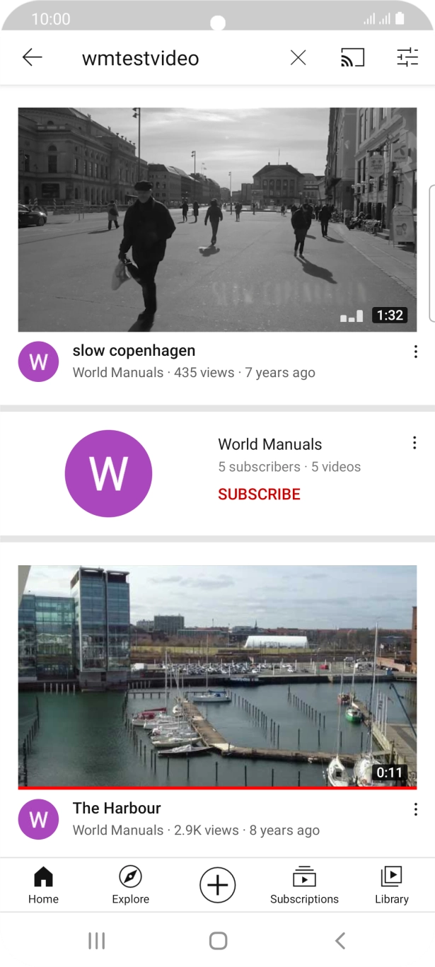 Press the required video clip.