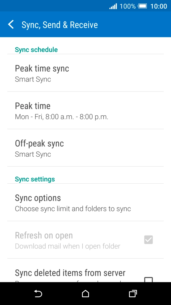 Press Off-peak sync.