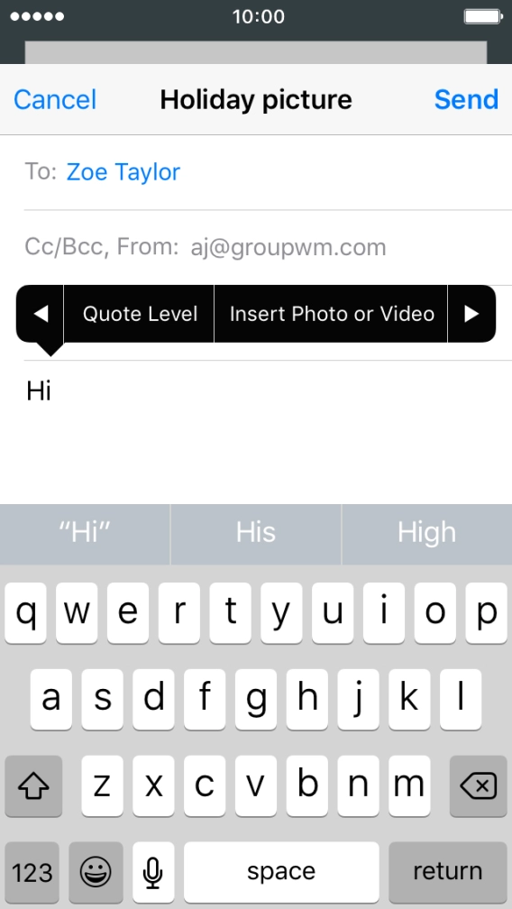 Press Insert Photo or Video and go to the required folder. Press Insert Photo or Video and go to the required folder.