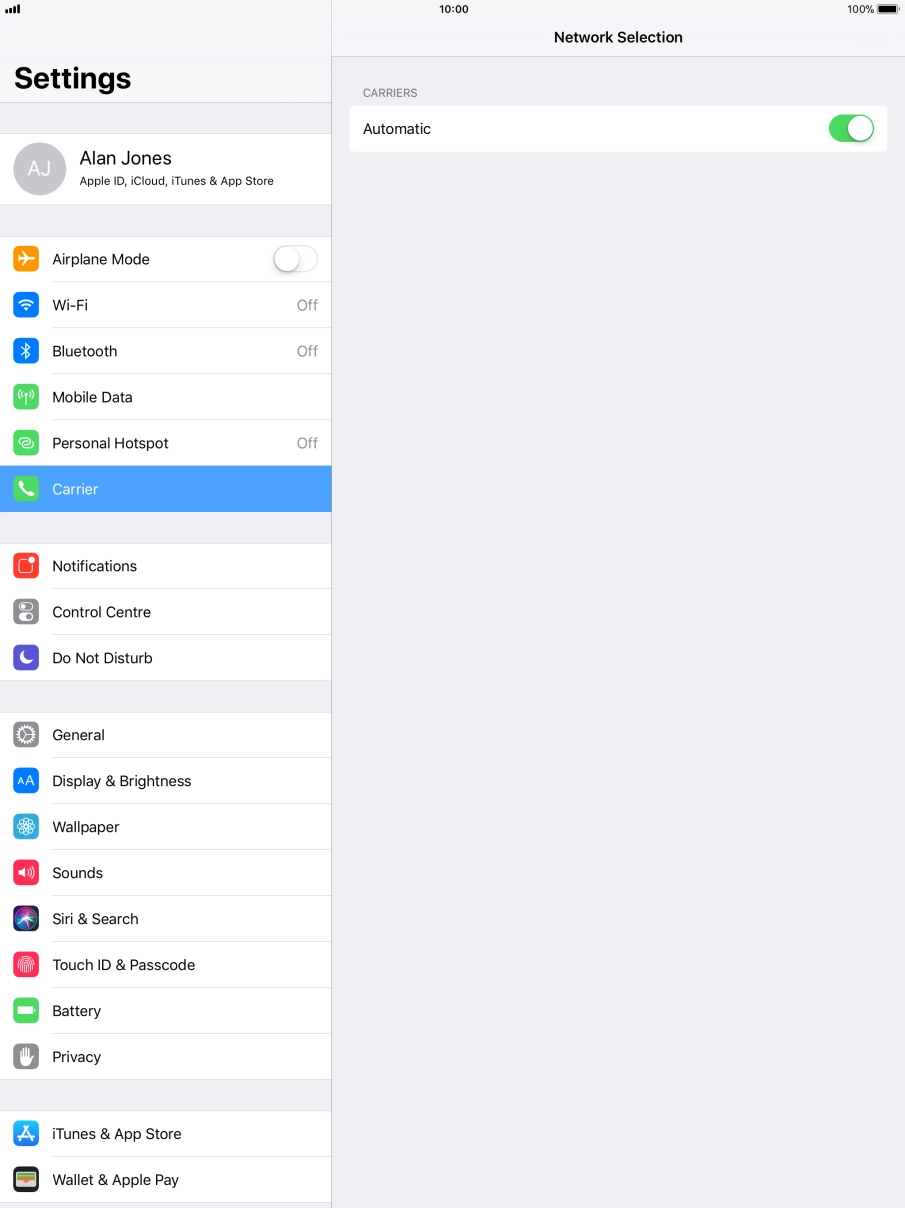 Press the indicator next to 