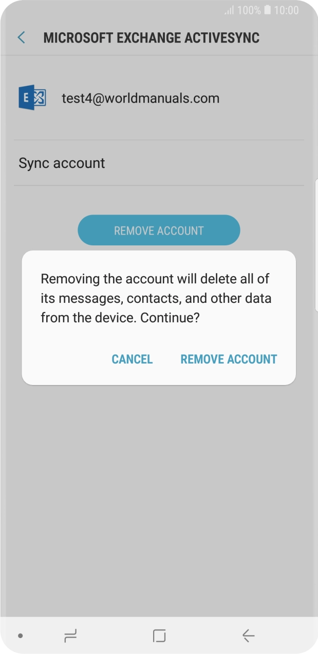 Press REMOVE ACCOUNT.