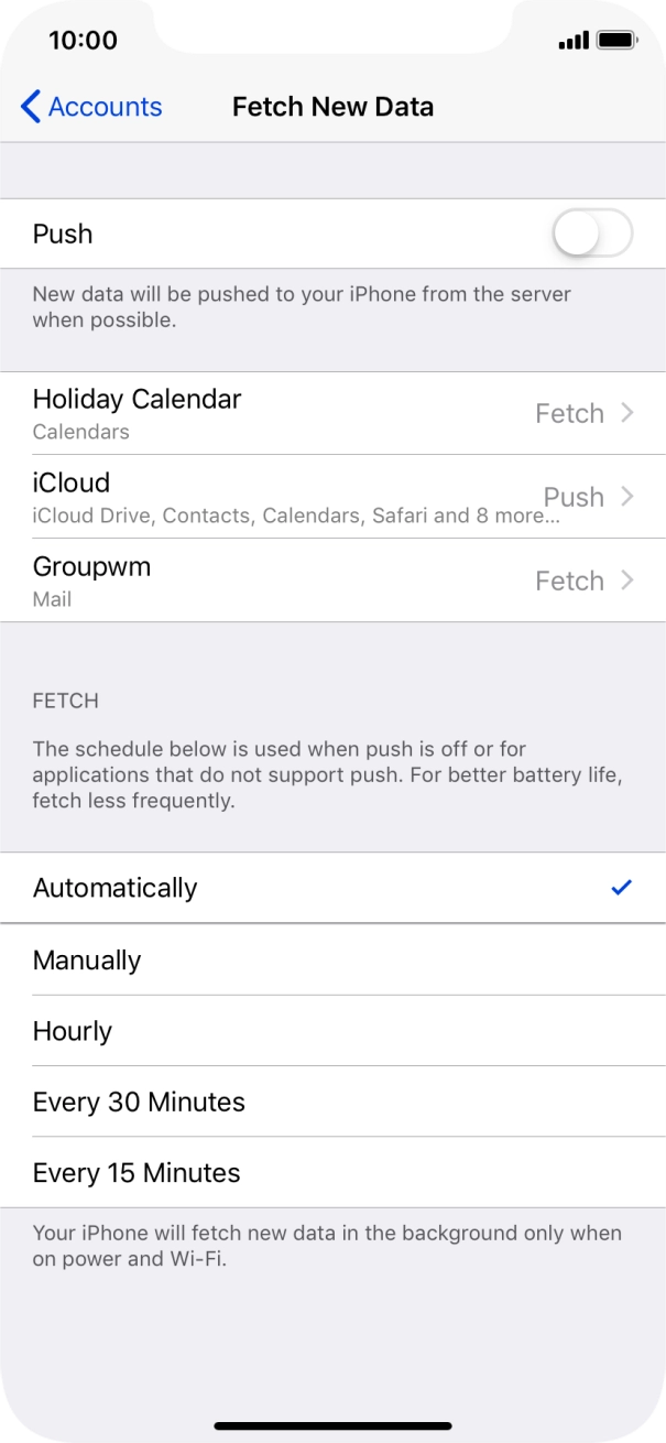 If you turn off the function, press the required setting.