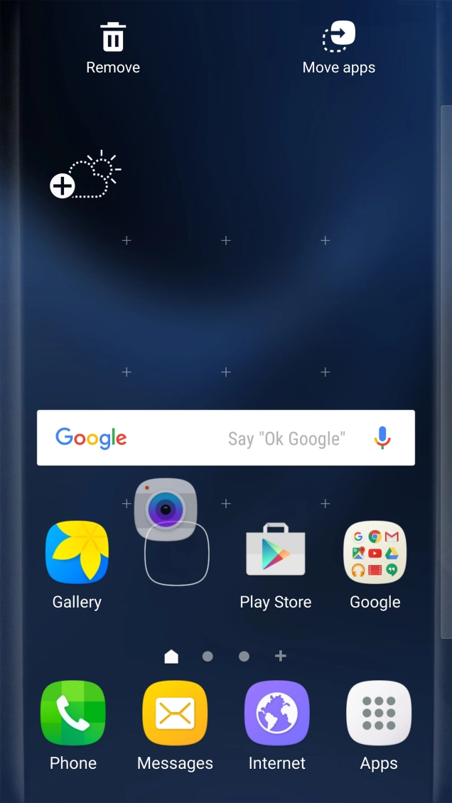 Drag the shortcut to Remove.