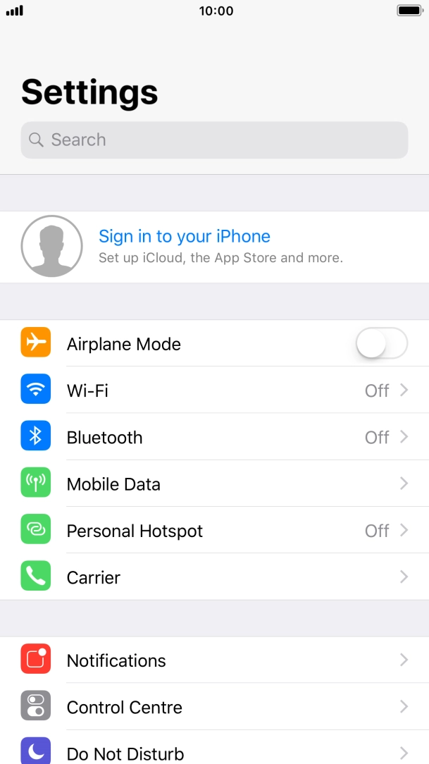 Press Sign in to your iPhone.