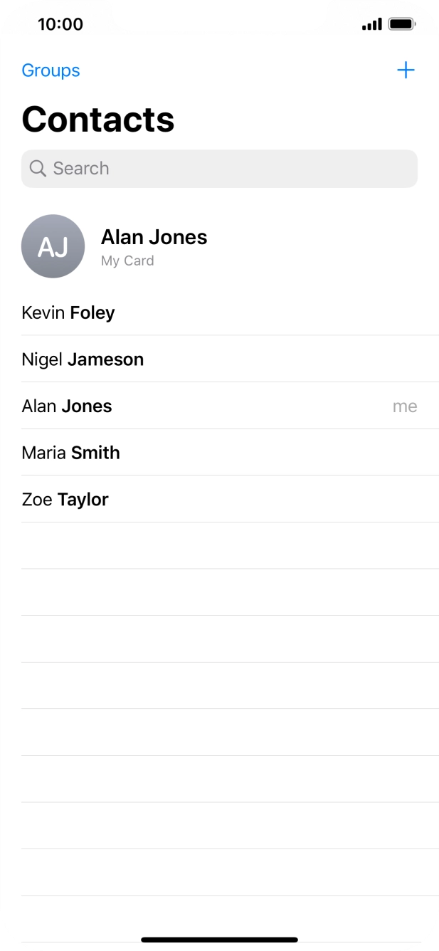 Press the required contact.