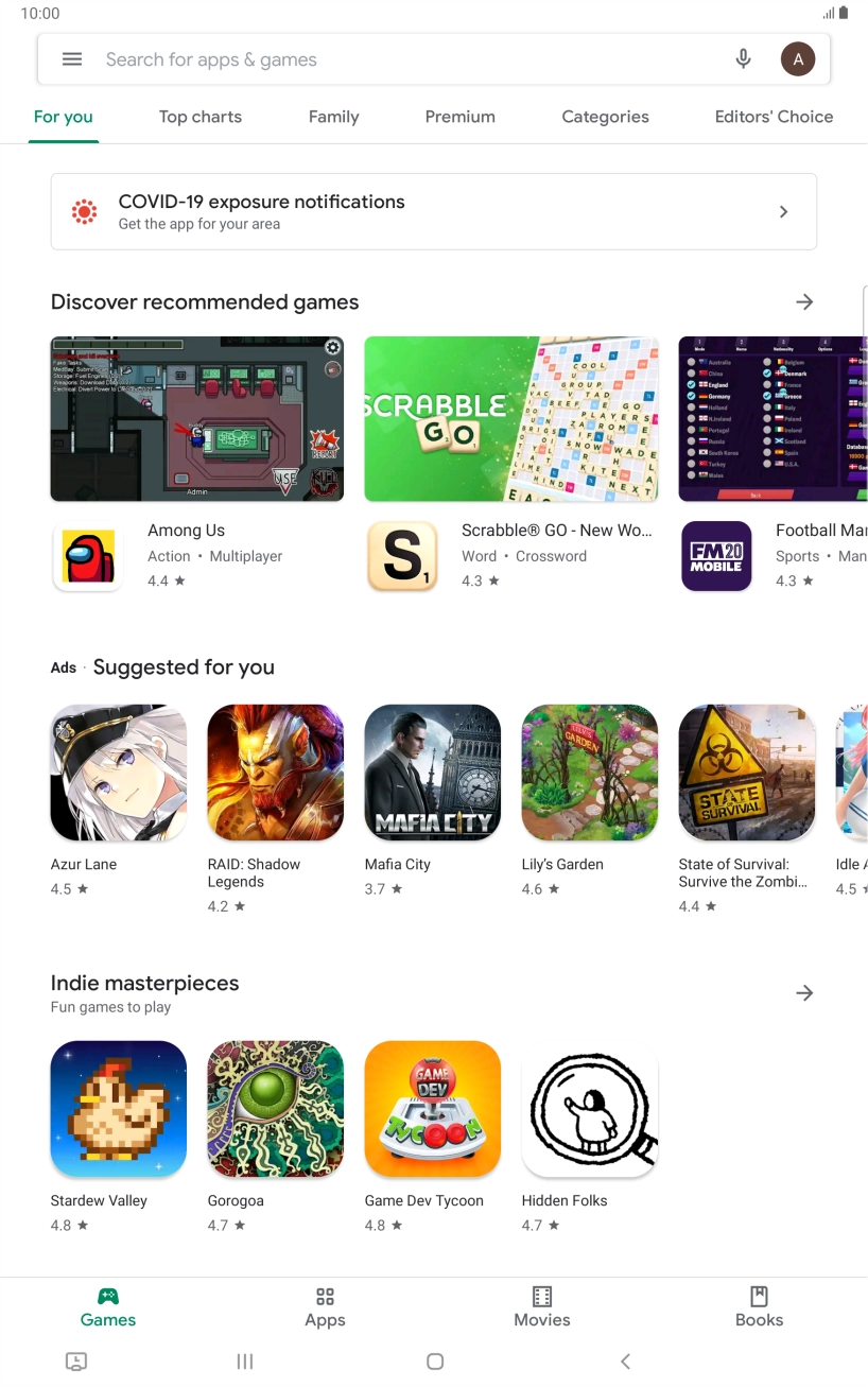 Press the search field. Press the search field.