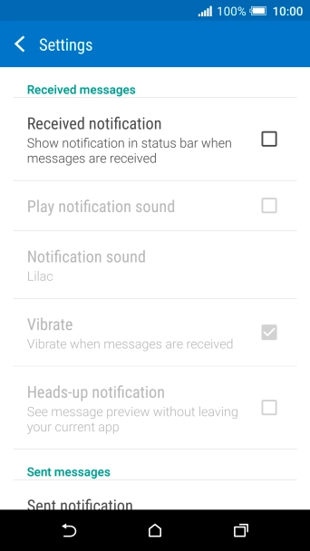 Press Received notification to turn on the function.