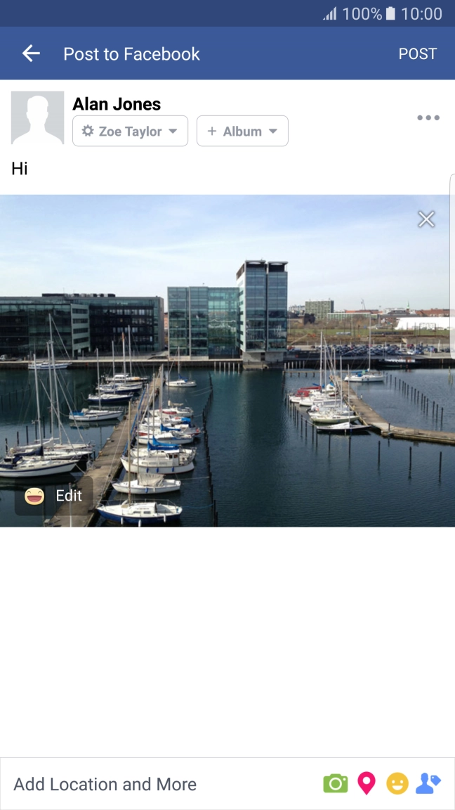 Write the required text and press POST.