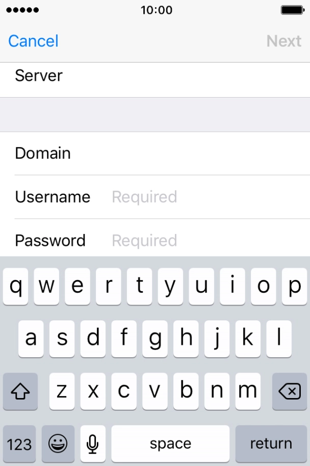 Press Username and key in the username. Press Username and key in the username.