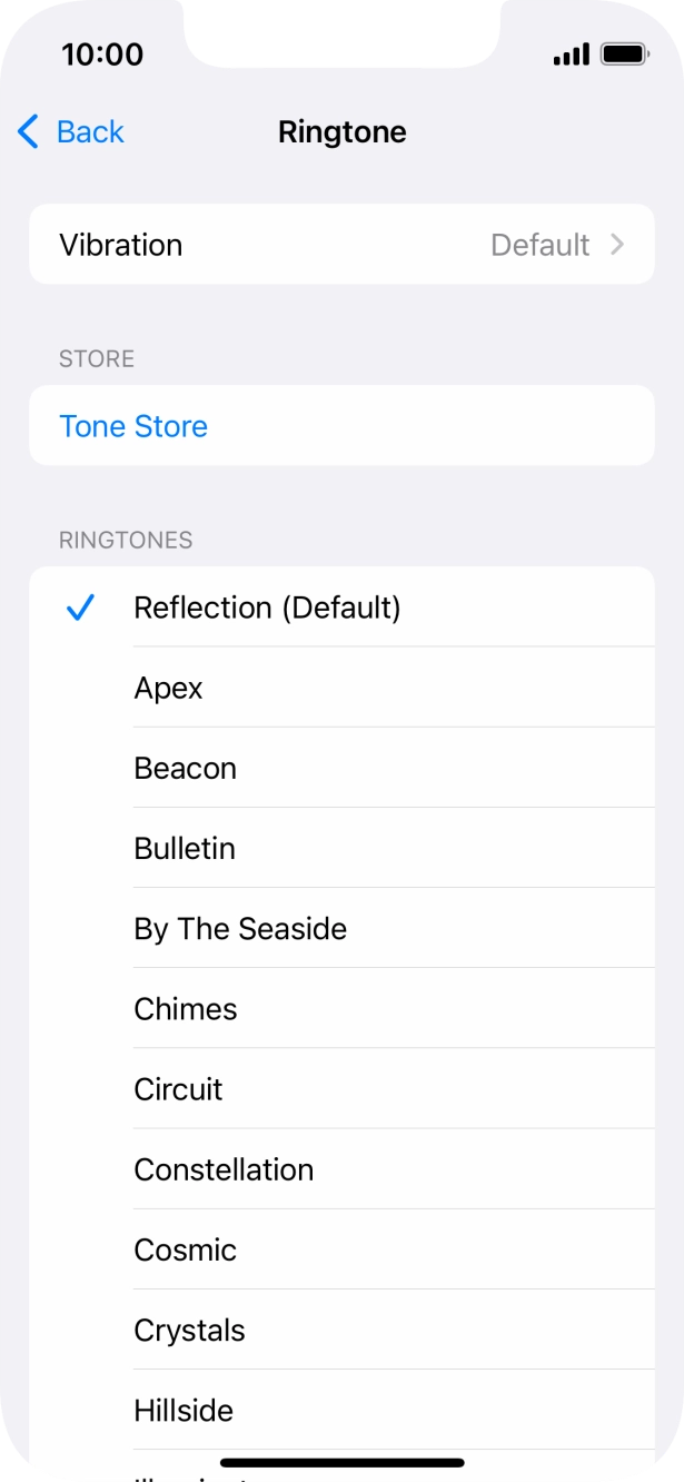Press the different ring tones to hear them.