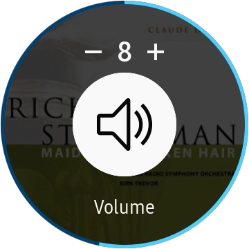 Press the volume icons to select the required volume.