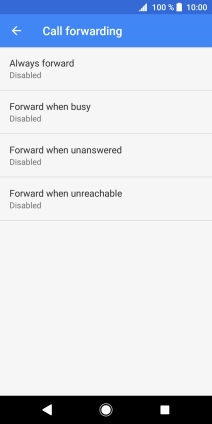 Press the required divert type.