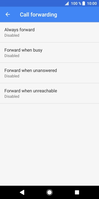 Press the required divert type.