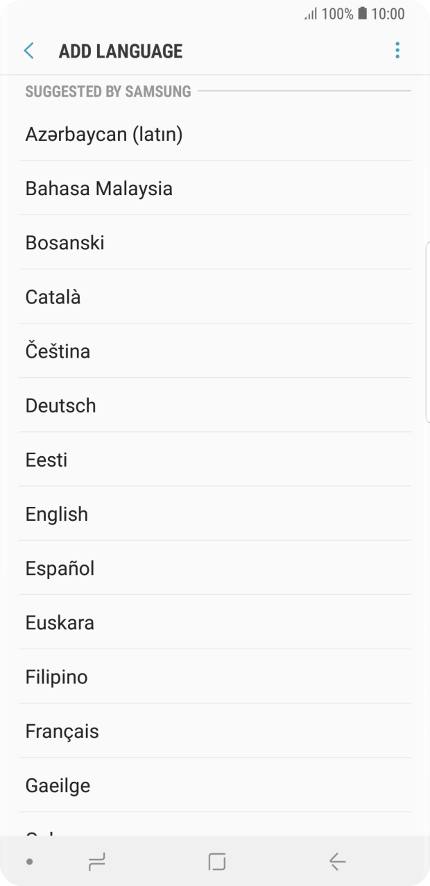 Press the required language.