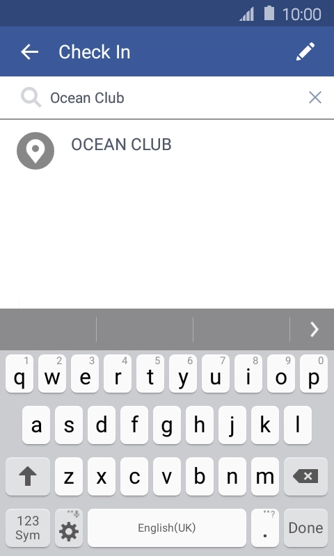 Press the required location.