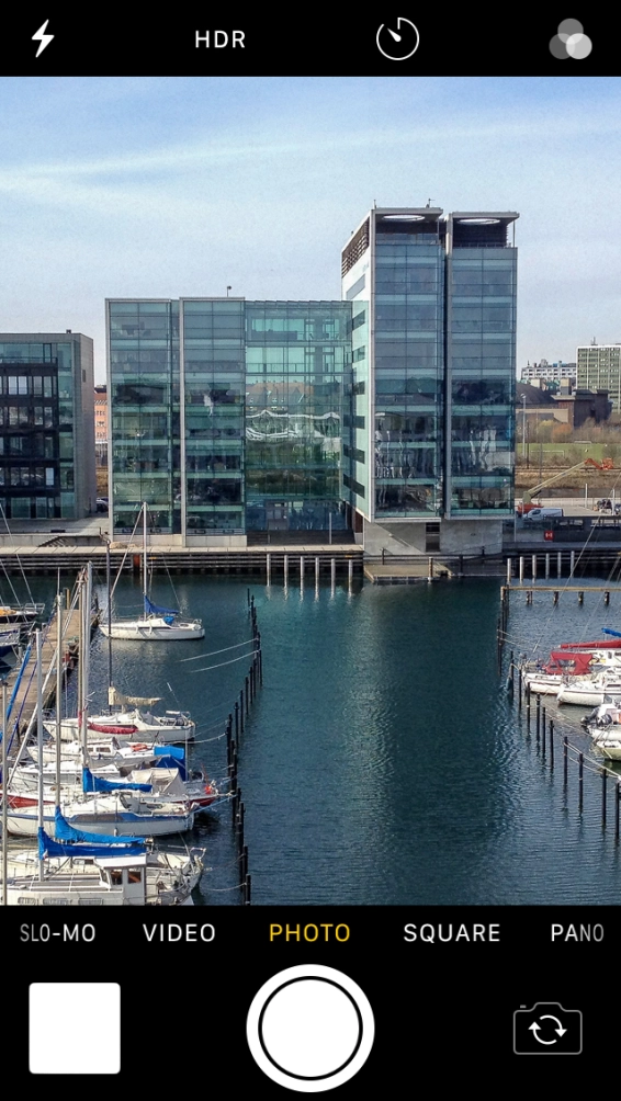 Slide your finger right or left on the screen to select PHOTO.