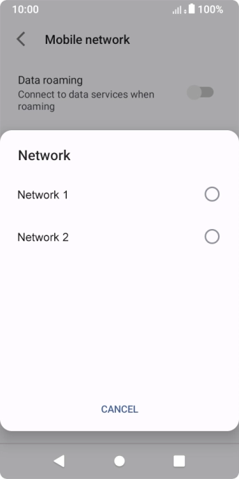Press the required network. Press the required network.