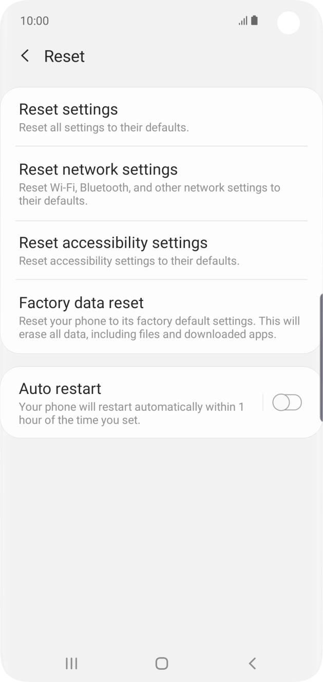 Press Factory data reset. Press Factory data reset.