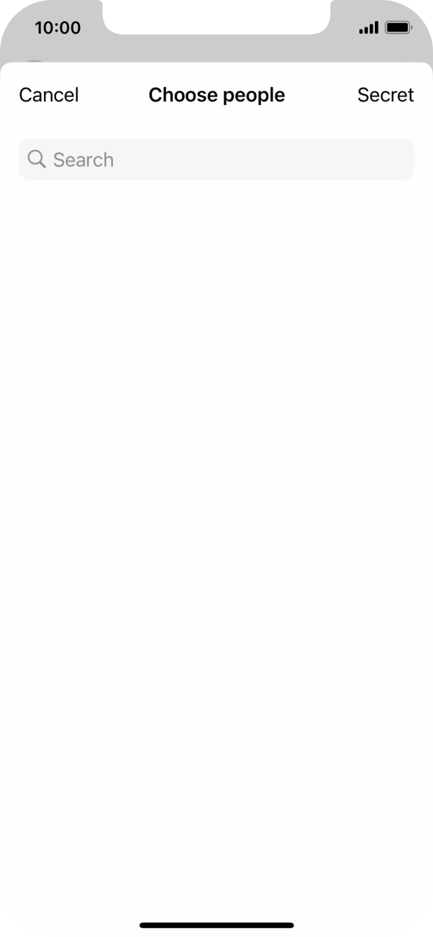 Press the search field and key in the first letters of the recipient's name. Press the search field and key in the first letters of the recipient's name.