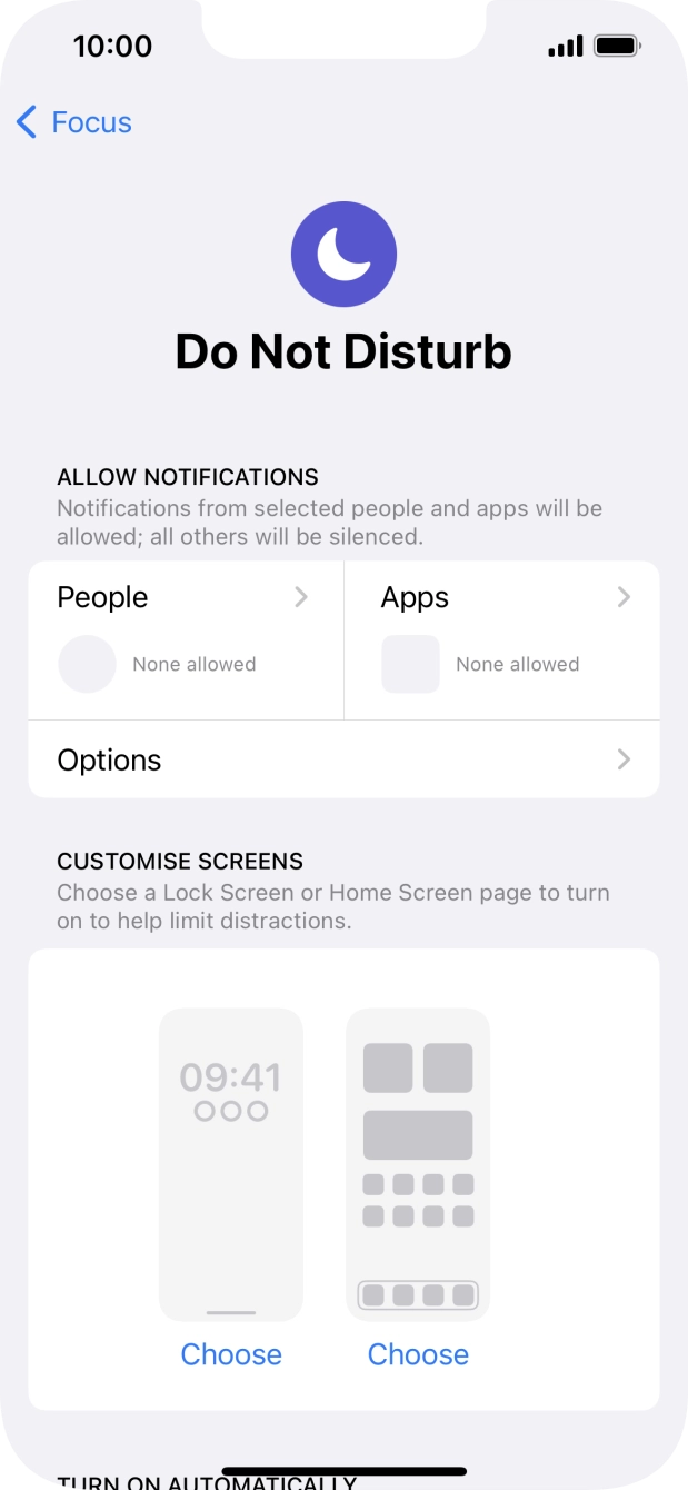 Press People and follow the instructions on the screen to select which contacts you would like to receive calls and notifications from when Do Not Disturb is turned on.