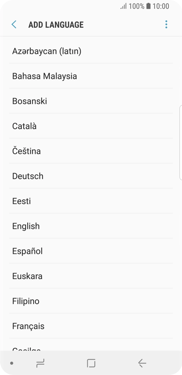 Press the required language.
