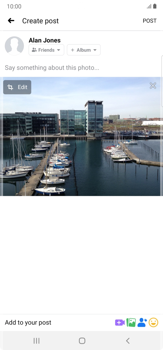 Press the text input field and write the required text.