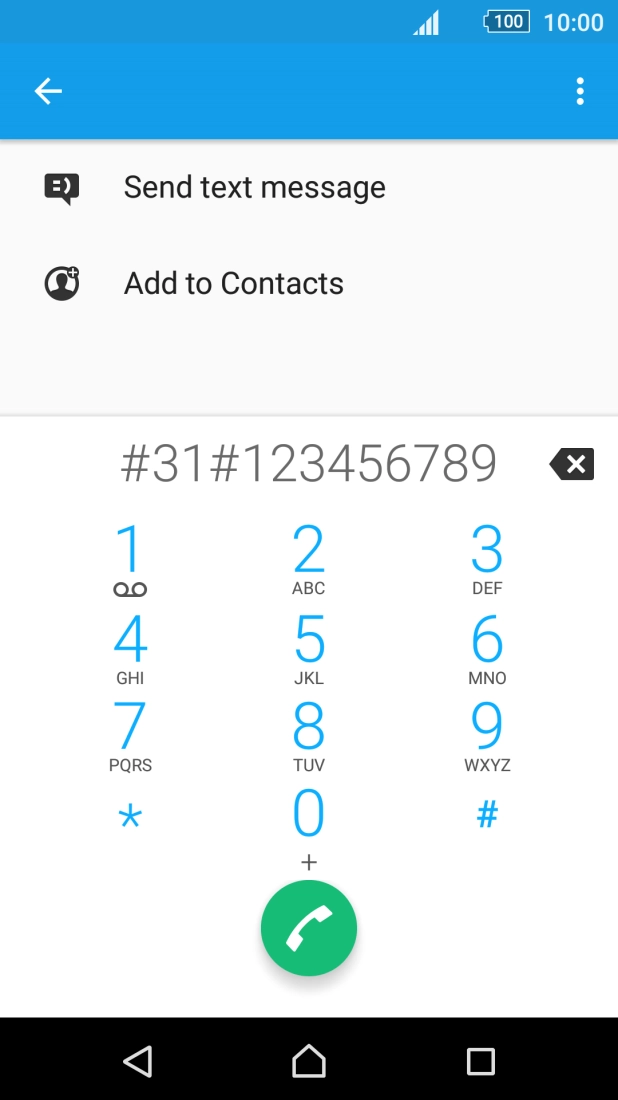 Key in #31# followed by the required number, e.g. #31#12345678 and press the call icon.