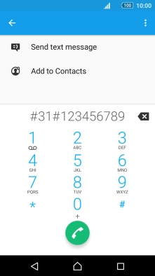 Key in #31# followed by the required number, e.g. #31#12345678 and press the call icon.