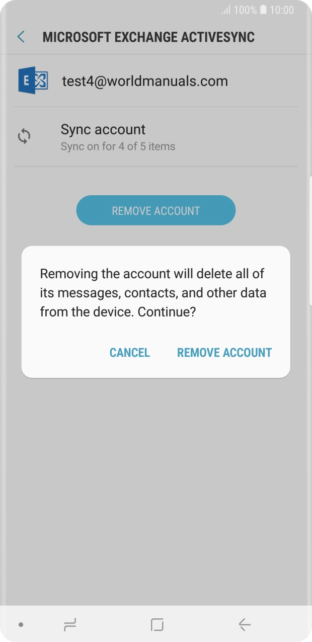 Press REMOVE ACCOUNT.