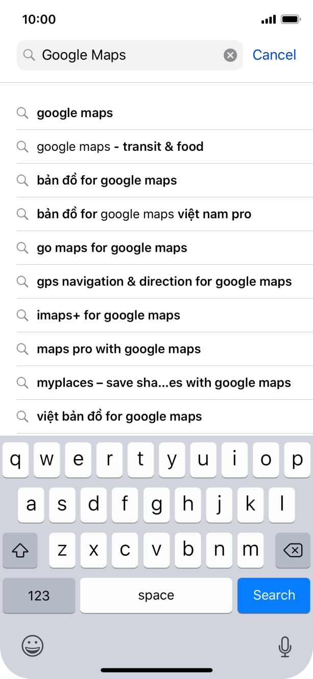 Key in Google Maps and press Search.