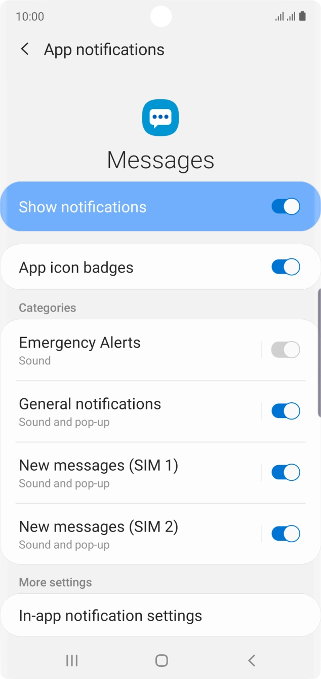 Press the indicator next to 