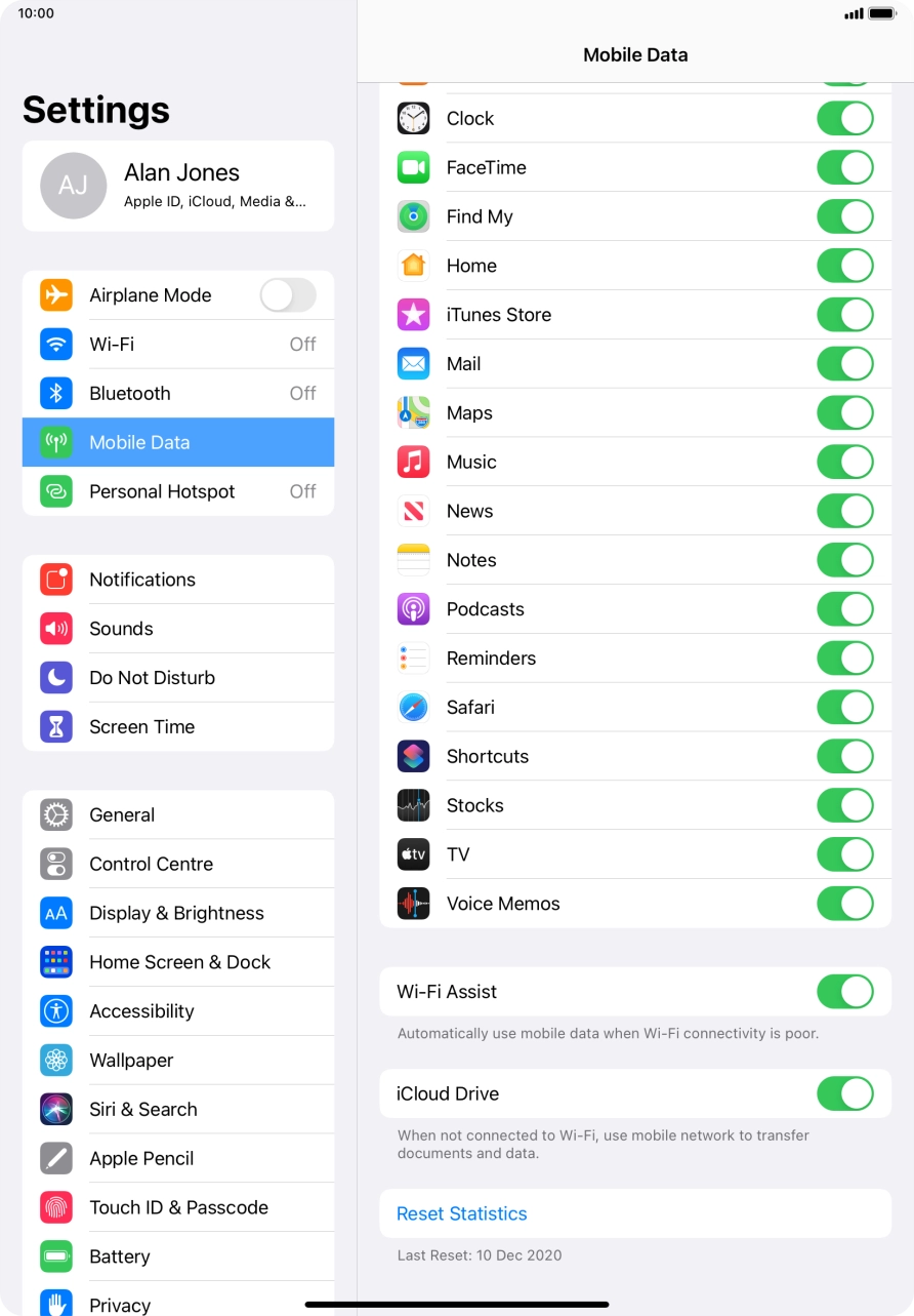 Press the indicator next to 