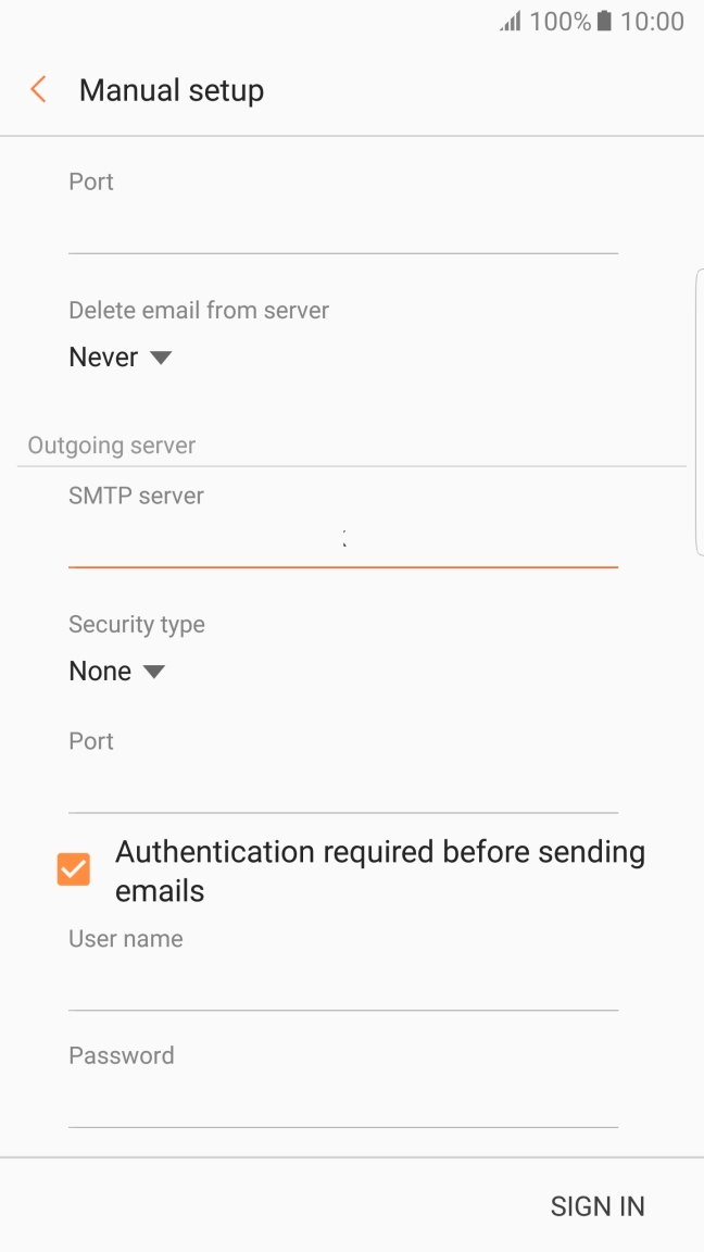 Press the field below 