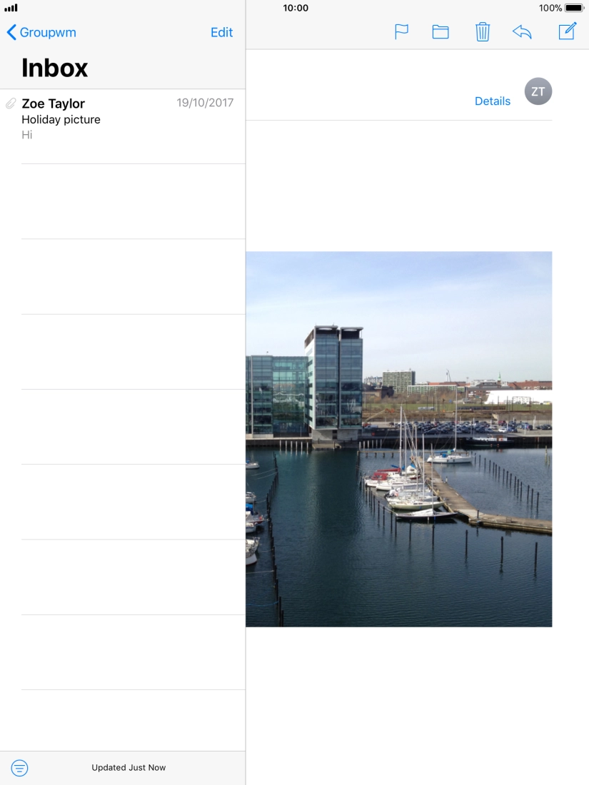 Press the new email icon.