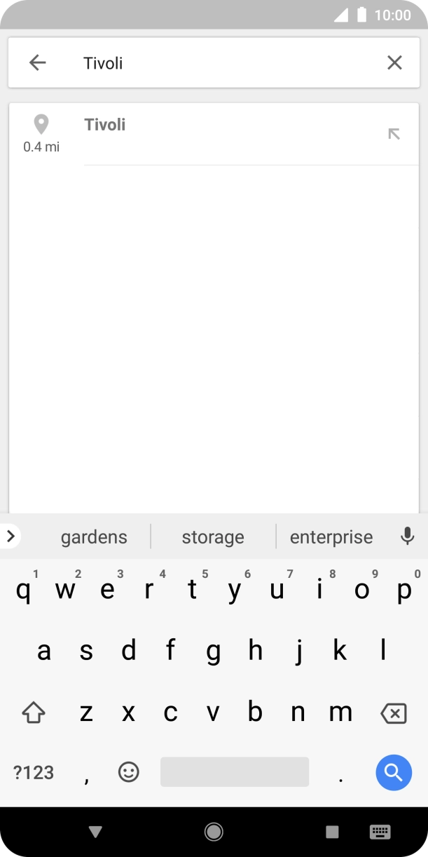 Press the required destination.