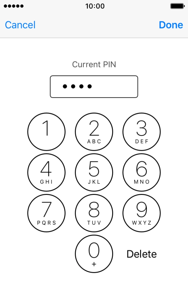 Key in your current PIN and press Done.