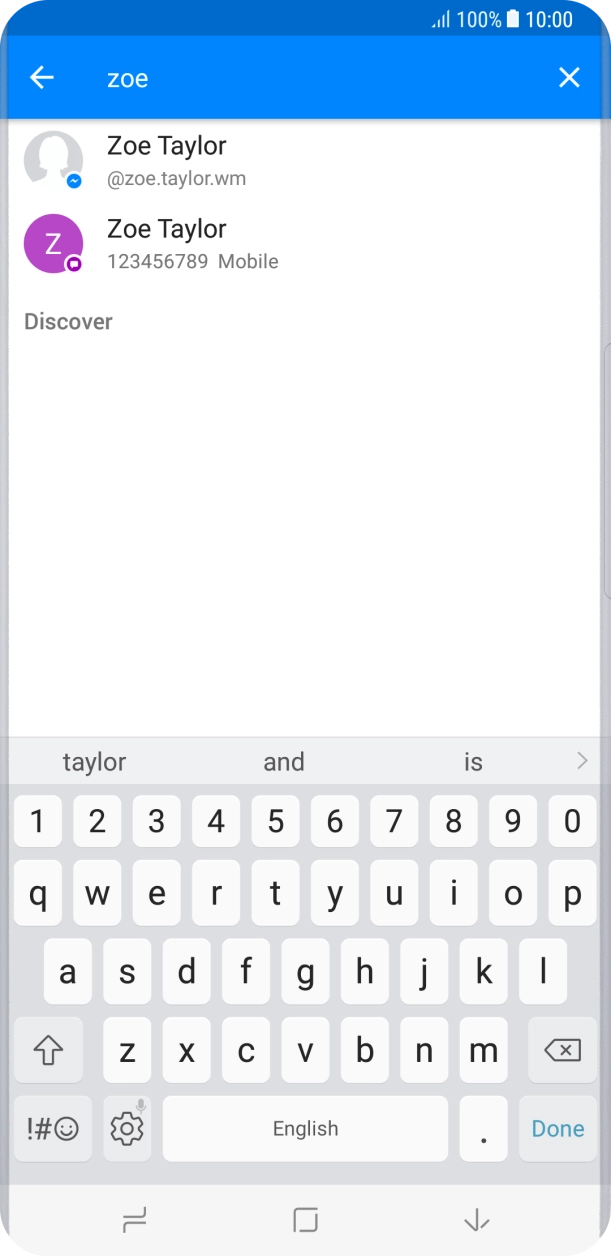 Press the required contact.