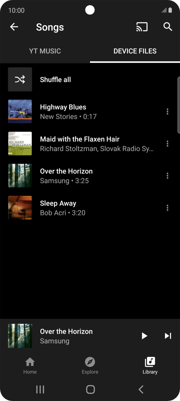 Press the required audio file.