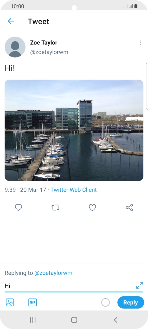 Write the required reply and press Reply.