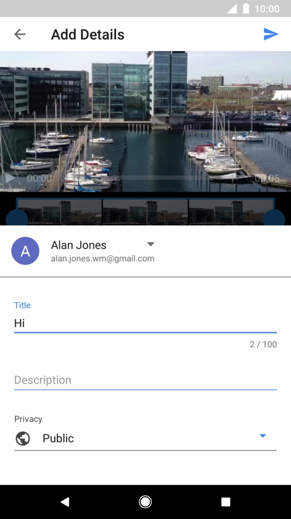 Key in the required text and press the upload icon.